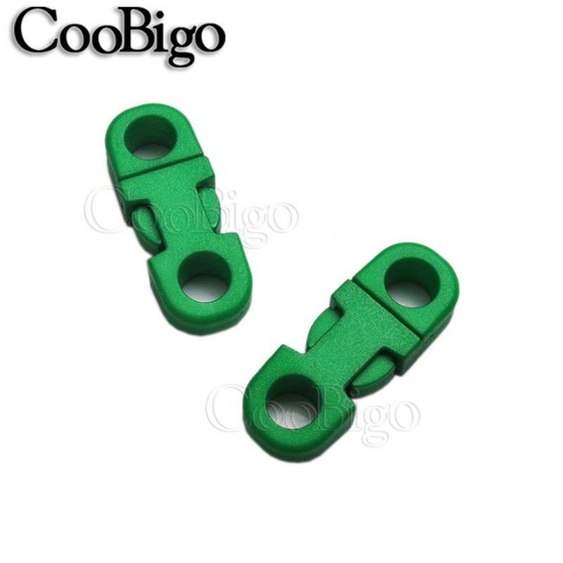 10 tk Küljekinnitusega pandla turvaklambrid Paracordi käevõru Koera kaelarihma köis Paela tarvikud Värviline 2 auku 5mm