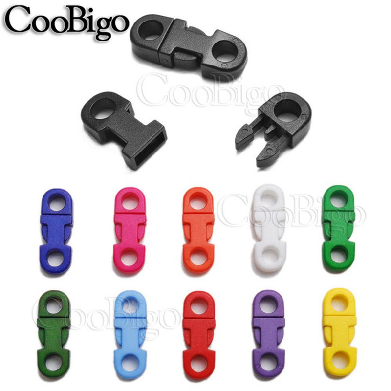 10 tk Küljekinnitusega pandla turvaklambrid Paracordi käevõru Koera kaelarihma köis Paela tarvikud Värviline 2 auku 5mm