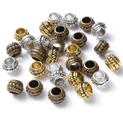 30 komada antiknih okruglih kuglica labavih razmaknica za izradu nakita Narukvice DIY Ručni radovi Dodaci 6x8 mm