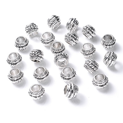 30 komada antiknih okruglih kuglica labavih razmaknica za izradu nakita Narukvice DIY Ručni radovi Dodaci 6x8 mm