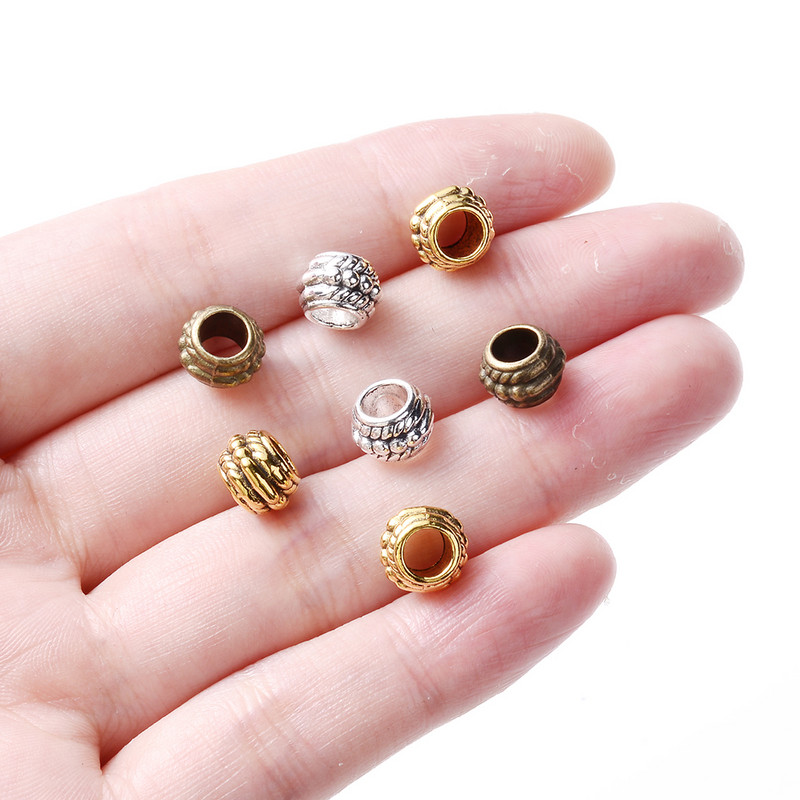 30 komada antiknih okruglih kuglica labavih razmaknica za izradu nakita Narukvice DIY Ručni radovi Dodaci 6x8 mm