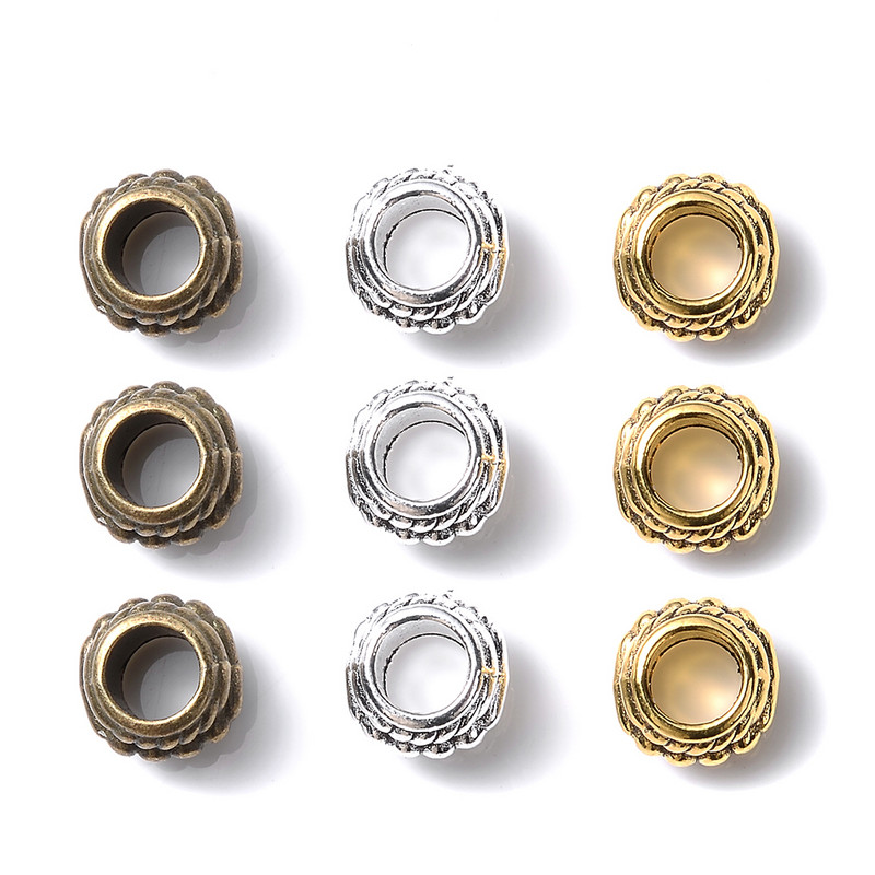 30 komada antiknih okruglih kuglica labavih razmaknica za izradu nakita Narukvice DIY Ručni radovi Dodaci 6x8 mm