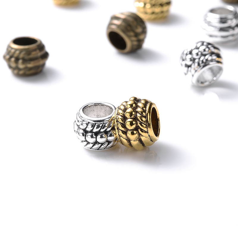 30 komada antiknih okruglih kuglica labavih razmaknica za izradu nakita Narukvice DIY Ručni radovi Dodaci 6x8 mm