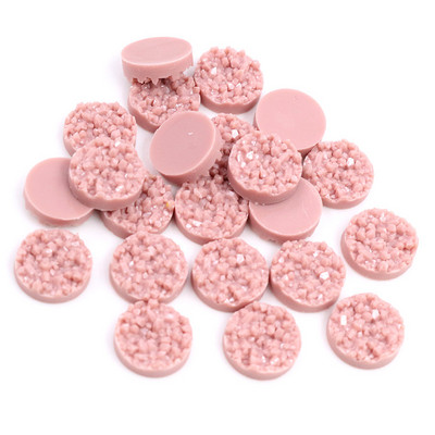 40 τμχ 8mm 10mm 12mm Πολύχρωμα Φυσικό Μεταλλεύμα Επίπεδη Ρητίνη Druzy Cabochons για Βραχιόλια Σκουλαρίκια Αξεσουάρ Κατασκευής κοσμημάτων DIY