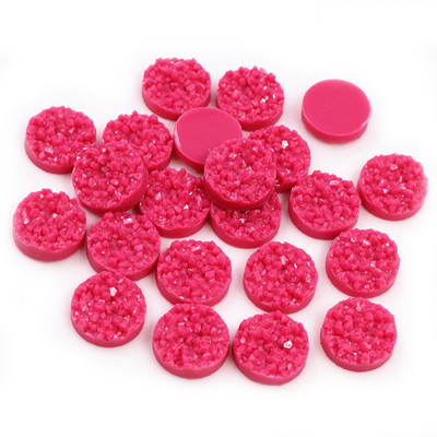 40 τμχ 8mm 10mm 12mm Πολύχρωμα Φυσικό Μεταλλεύμα Επίπεδη Ρητίνη Druzy Cabochons για Βραχιόλια Σκουλαρίκια Αξεσουάρ Κατασκευής κοσμημάτων DIY