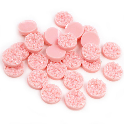 40 τμχ 8mm 10mm 12mm Πολύχρωμα Φυσικό Μεταλλεύμα Επίπεδη Ρητίνη Druzy Cabochons για Βραχιόλια Σκουλαρίκια Αξεσουάρ Κατασκευής κοσμημάτων DIY