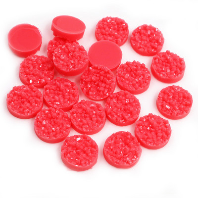 40 τμχ 8mm 10mm 12mm Πολύχρωμα Φυσικό Μεταλλεύμα Επίπεδη Ρητίνη Druzy Cabochons για Βραχιόλια Σκουλαρίκια Αξεσουάρ Κατασκευής κοσμημάτων DIY