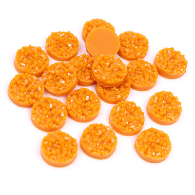 40 τμχ 8mm 10mm 12mm Πολύχρωμα Φυσικό Μεταλλεύμα Επίπεδη Ρητίνη Druzy Cabochons για Βραχιόλια Σκουλαρίκια Αξεσουάρ Κατασκευής κοσμημάτων DIY