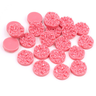 40 τμχ 8mm 10mm 12mm Πολύχρωμα Φυσικό Μεταλλεύμα Επίπεδη Ρητίνη Druzy Cabochons για Βραχιόλια Σκουλαρίκια Αξεσουάρ Κατασκευής κοσμημάτων DIY