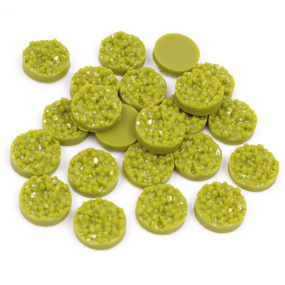 40 τμχ 8mm 10mm 12mm Πολύχρωμα Φυσικό Μεταλλεύμα Επίπεδη Ρητίνη Druzy Cabochons για Βραχιόλια Σκουλαρίκια Αξεσουάρ Κατασκευής κοσμημάτων DIY