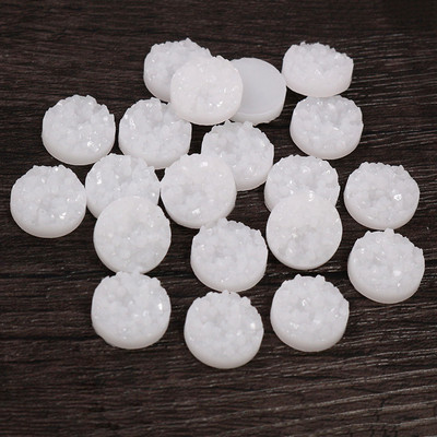 40 τμχ 8mm 10mm 12mm Πολύχρωμα Φυσικό Μεταλλεύμα Επίπεδη Ρητίνη Druzy Cabochons για Βραχιόλια Σκουλαρίκια Αξεσουάρ Κατασκευής κοσμημάτων DIY