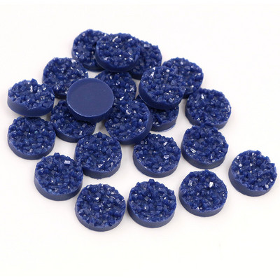 40 τμχ 8mm 10mm 12mm Πολύχρωμα Φυσικό Μεταλλεύμα Επίπεδη Ρητίνη Druzy Cabochons για Βραχιόλια Σκουλαρίκια Αξεσουάρ Κατασκευής κοσμημάτων DIY