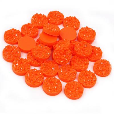 40 τμχ 8mm 10mm 12mm Πολύχρωμα Φυσικό Μεταλλεύμα Επίπεδη Ρητίνη Druzy Cabochons για Βραχιόλια Σκουλαρίκια Αξεσουάρ Κατασκευής κοσμημάτων DIY