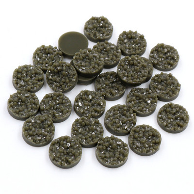 40 τμχ 8mm 10mm 12mm Πολύχρωμα Φυσικό Μεταλλεύμα Επίπεδη Ρητίνη Druzy Cabochons για Βραχιόλια Σκουλαρίκια Αξεσουάρ Κατασκευής κοσμημάτων DIY