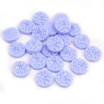 40 τμχ 8mm 10mm 12mm Πολύχρωμα Φυσικό Μεταλλεύμα Επίπεδη Ρητίνη Druzy Cabochons για Βραχιόλια Σκουλαρίκια Αξεσουάρ Κατασκευής κοσμημάτων DIY