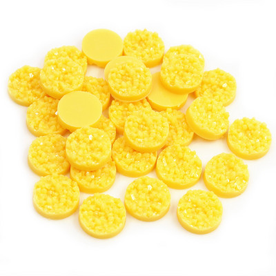 40 τμχ 8mm 10mm 12mm Πολύχρωμα Φυσικό Μεταλλεύμα Επίπεδη Ρητίνη Druzy Cabochons για Βραχιόλια Σκουλαρίκια Αξεσουάρ Κατασκευής κοσμημάτων DIY