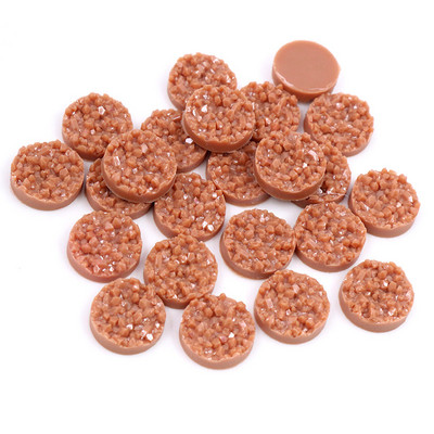 40 τμχ 8mm 10mm 12mm Πολύχρωμα Φυσικό Μεταλλεύμα Επίπεδη Ρητίνη Druzy Cabochons για Βραχιόλια Σκουλαρίκια Αξεσουάρ Κατασκευής κοσμημάτων DIY