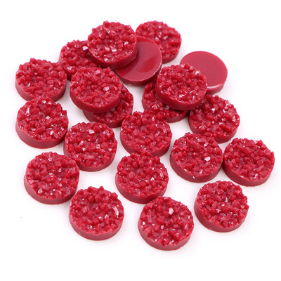 40 τμχ 8mm 10mm 12mm Πολύχρωμα Φυσικό Μεταλλεύμα Επίπεδη Ρητίνη Druzy Cabochons για Βραχιόλια Σκουλαρίκια Αξεσουάρ Κατασκευής κοσμημάτων DIY