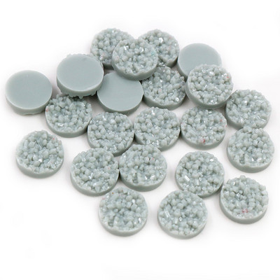 40 τμχ 8mm 10mm 12mm Πολύχρωμα Φυσικό Μεταλλεύμα Επίπεδη Ρητίνη Druzy Cabochons για Βραχιόλια Σκουλαρίκια Αξεσουάρ Κατασκευής κοσμημάτων DIY