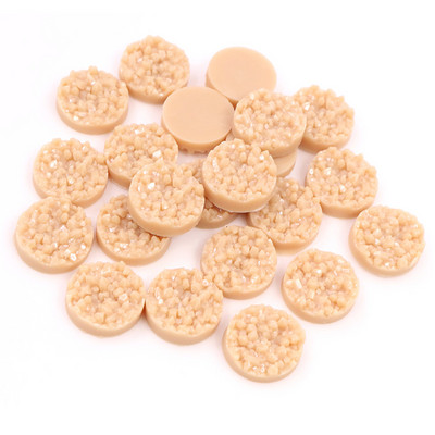 40 τμχ 8mm 10mm 12mm Πολύχρωμα Φυσικό Μεταλλεύμα Επίπεδη Ρητίνη Druzy Cabochons για Βραχιόλια Σκουλαρίκια Αξεσουάρ Κατασκευής κοσμημάτων DIY