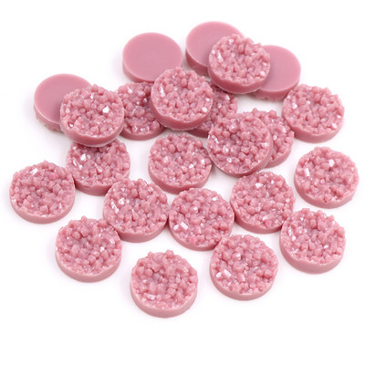 40 τμχ 8mm 10mm 12mm Πολύχρωμα Φυσικό Μεταλλεύμα Επίπεδη Ρητίνη Druzy Cabochons για Βραχιόλια Σκουλαρίκια Αξεσουάρ Κατασκευής κοσμημάτων DIY