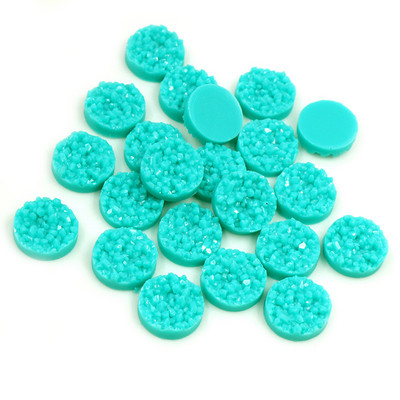 40 τμχ 8mm 10mm 12mm Πολύχρωμα Φυσικό Μεταλλεύμα Επίπεδη Ρητίνη Druzy Cabochons για Βραχιόλια Σκουλαρίκια Αξεσουάρ Κατασκευής κοσμημάτων DIY