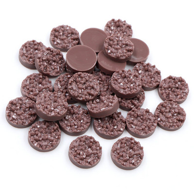 40 τμχ 8mm 10mm 12mm Πολύχρωμα Φυσικό Μεταλλεύμα Επίπεδη Ρητίνη Druzy Cabochons για Βραχιόλια Σκουλαρίκια Αξεσουάρ Κατασκευής κοσμημάτων DIY