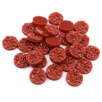 40 τμχ 8mm 10mm 12mm Πολύχρωμα Φυσικό Μεταλλεύμα Επίπεδη Ρητίνη Druzy Cabochons για Βραχιόλια Σκουλαρίκια Αξεσουάρ Κατασκευής κοσμημάτων DIY