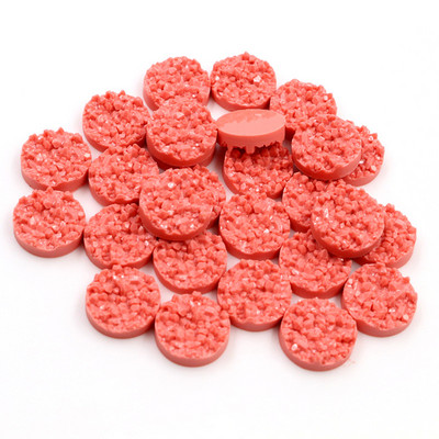 40 τμχ 8mm 10mm 12mm Πολύχρωμα Φυσικό Μεταλλεύμα Επίπεδη Ρητίνη Druzy Cabochons για Βραχιόλια Σκουλαρίκια Αξεσουάρ Κατασκευής κοσμημάτων DIY