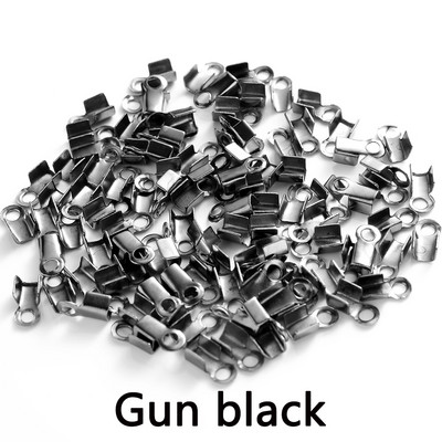 200 τεμ. Cove Clasps Κορδόνι Καπέλα άκρου με κλιπ Πτυσσόμενο κορδέλα με κορδέλα με κορδέλα Δερμάτινο συνδετήρα με κλιπ για προμήθειες κατασκευής κοσμημάτων DIY