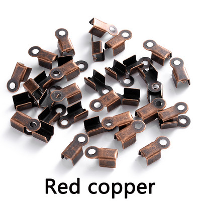 200 τεμ. Cove Clasps Κορδόνι Καπέλα άκρου με κλιπ Πτυσσόμενο κορδέλα με κορδέλα με κορδέλα Δερμάτινο συνδετήρα με κλιπ για προμήθειες κατασκευής κοσμημάτων DIY