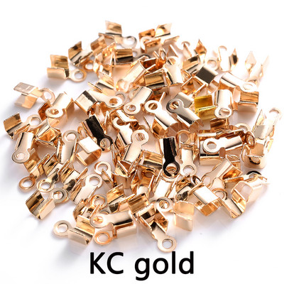 200 τεμ. Cove Clasps Κορδόνι Καπέλα άκρου με κλιπ Πτυσσόμενο κορδέλα με κορδέλα με κορδέλα Δερμάτινο συνδετήρα με κλιπ για προμήθειες κατασκευής κοσμημάτων DIY