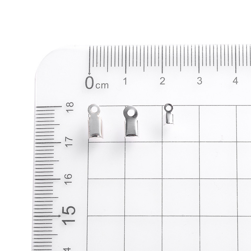 200 τεμ. Cove Clasps Κορδόνι Καπέλα άκρου με κλιπ Πτυσσόμενο κορδέλα με κορδέλα με κορδέλα Δερμάτινο συνδετήρα με κλιπ για προμήθειες κατασκευής κοσμημάτων DIY