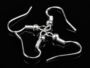100Pcs Ανοξείδωτο ατσάλι Γάντζος Σκουλαρίκια Ear Wire Hook Findings For DIY Jewelry Findings Making Silvered Earring Accessories