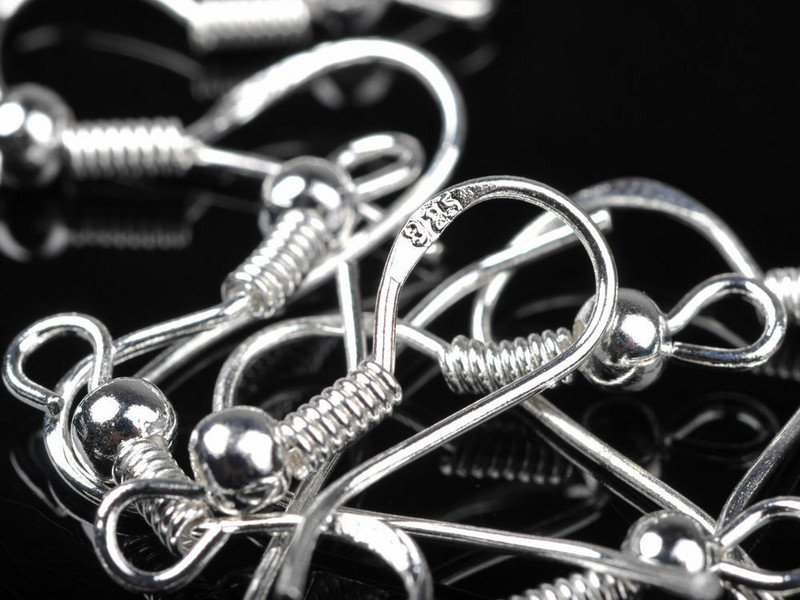 100Pcs Ανοξείδωτο ατσάλι Γάντζος Σκουλαρίκια Ear Wire Hook Findings For DIY Jewelry Findings Making Silvered Earring Accessories