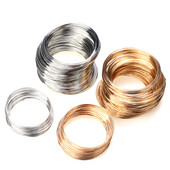 0,8mm 55/60mm Ρόδιο/KC Χρυσό Μνήμη Συρμάτινο Σχοινί Χάντρες από χάλυβα ευρήματα Καρφίτσες Κενά βραχιόλια βραχιόλια Κατασκευή κοσμημάτων DIY