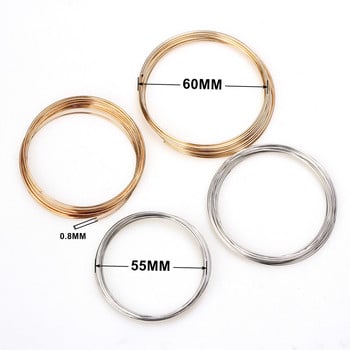 0,8 MM 55/60 MM Rhodium/KC Gold Memory Wire Стоманено въже Находки за мъниста Брошки Празни гривни Гривни Направи си сам Изработка на бижута