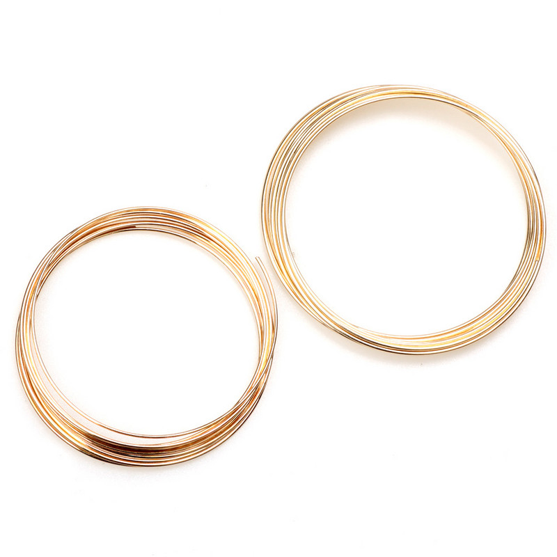 0,8mm 55/60mm Ρόδιο/KC Χρυσό Μνήμη Συρμάτινο Σχοινί Χάντρες από χάλυβα ευρήματα Καρφίτσες Κενά βραχιόλια βραχιόλια Κατασκευή κοσμημάτων DIY