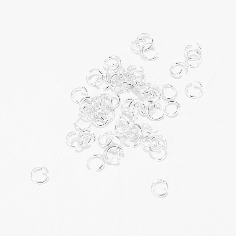 100 τμχ Ανοξείδωτα Ασημένια Δαχτυλίδια για Κατασκευή κοσμημάτων Βραχιόλι DIY Αξεσουάρ 4mm Ανοιχτή επισκευή