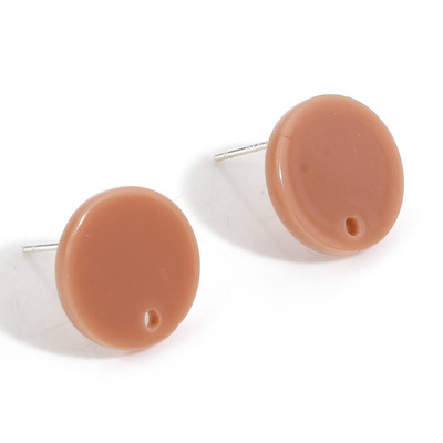 14mm Πολύχρωμα ακρυλικά Ear Post Stud σκουλαρίκια Αξεσουάρ στρογγυλά με θηλιά DIY Drop Earring Ευρήματα κοσμημάτων γυναικών για πάρτι, 10 τμχ