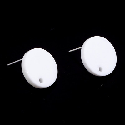 14mm Πολύχρωμα ακρυλικά Ear Post Stud σκουλαρίκια Αξεσουάρ στρογγυλά με θηλιά DIY Drop Earring Ευρήματα κοσμημάτων γυναικών για πάρτι, 10 τμχ
