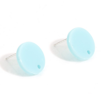 14mm Πολύχρωμα ακρυλικά Ear Post Stud σκουλαρίκια Αξεσουάρ στρογγυλά με θηλιά DIY Drop Earring Ευρήματα κοσμημάτων γυναικών για πάρτι, 10 τμχ