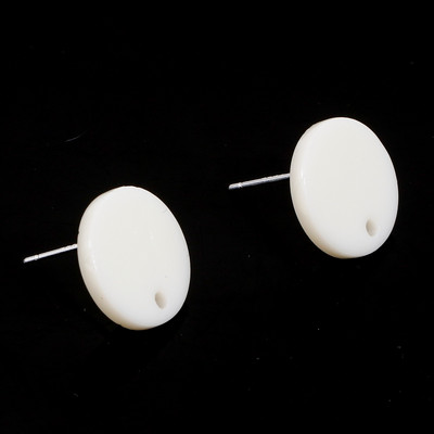 14mm Πολύχρωμα ακρυλικά Ear Post Stud σκουλαρίκια Αξεσουάρ στρογγυλά με θηλιά DIY Drop Earring Ευρήματα κοσμημάτων γυναικών για πάρτι, 10 τμχ