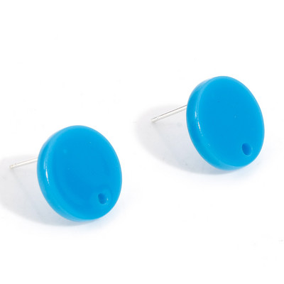 14mm Πολύχρωμα ακρυλικά Ear Post Stud σκουλαρίκια Αξεσουάρ στρογγυλά με θηλιά DIY Drop Earring Ευρήματα κοσμημάτων γυναικών για πάρτι, 10 τμχ