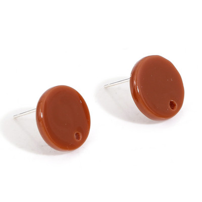 14mm Πολύχρωμα ακρυλικά Ear Post Stud σκουλαρίκια Αξεσουάρ στρογγυλά με θηλιά DIY Drop Earring Ευρήματα κοσμημάτων γυναικών για πάρτι, 10 τμχ