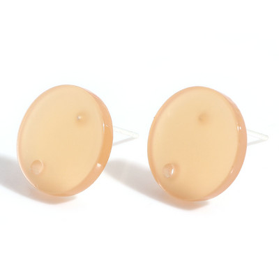 14mm Πολύχρωμα ακρυλικά Ear Post Stud σκουλαρίκια Αξεσουάρ στρογγυλά με θηλιά DIY Drop Earring Ευρήματα κοσμημάτων γυναικών για πάρτι, 10 τμχ