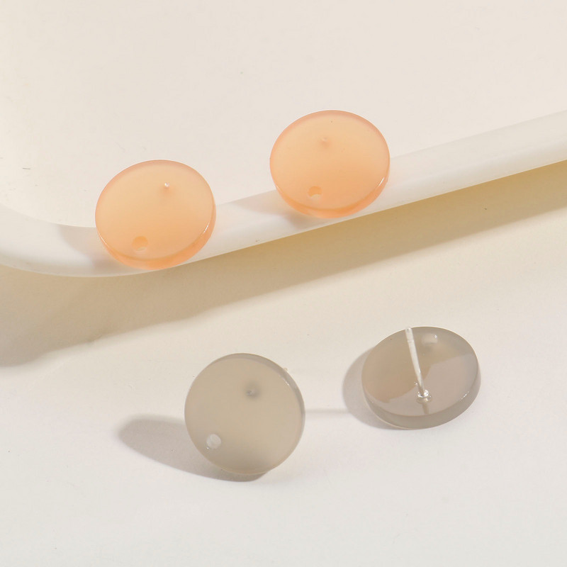 14mm Πολύχρωμα ακρυλικά Ear Post Stud σκουλαρίκια Αξεσουάρ στρογγυλά με θηλιά DIY Drop Earring Ευρήματα κοσμημάτων γυναικών για πάρτι, 10 τμχ