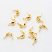 Κορυφαίας ποιότητας Clamshell Calotte Crimp End Cap Ανοιχτό κάλυμμα χάντρας 8mm Επικαλυμμένο με ασήμι ορειχάλκινο άκρο με χάντρες (κύπελλο 4mm) για την κατασκευή κοσμημάτων