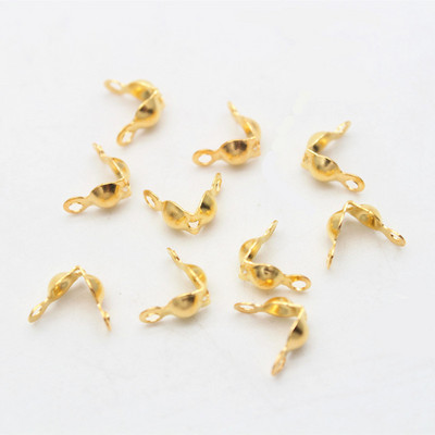 Κορυφαίας ποιότητας Clamshell Calotte Crimp End Cap Ανοιχτό κάλυμμα χάντρας 8mm Επικαλυμμένο με ασήμι ορειχάλκινο άκρο με χάντρες (κύπελλο 4mm) για την κατασκευή κοσμημάτων