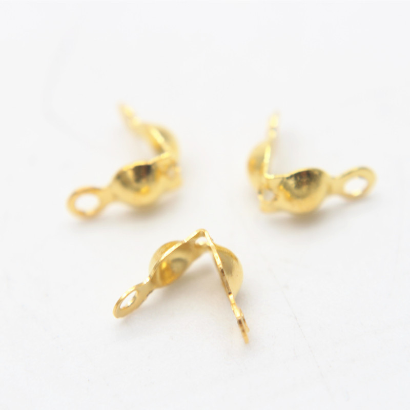 Κορυφαίας ποιότητας Clamshell Calotte Crimp End Cap Ανοιχτό κάλυμμα χάντρας 8mm Επικαλυμμένο με ασήμι ορειχάλκινο άκρο με χάντρες (κύπελλο 4mm) για την κατασκευή κοσμημάτων